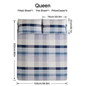 4pcs ultra-soft 85g brushed printed sheets and pillowcases, machine washable, suitable for all seasons