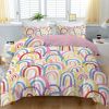 Rainbow Duvet Cover Set Twin Size, Colorful Rainbow Bedding Comforter Cover Set (3 Pieces, 1 Duvet Cover 86\"x68\"" and 2 Pillow Shams 20\""x26\"")"