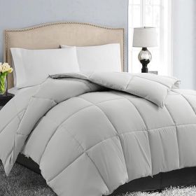 Queen Size Down Alternative Comforter - Quilted Duvet Insert for All Seasons, Soft Lightweight with Corner Tabs, Summer Winter Warm Bedding
