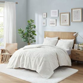 Full/Queen Embroidered Medallion Faux Fur Ultra Plush Comforter Mini Set
