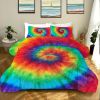 Tie Dye Comforter Set Full Size Rainbow Bedding for Girls 3 Piece Boho Colorful Fluffy Quilt Set for Teen Kids 3pc Tie Dye Bedspreads (Orange Blue Gre