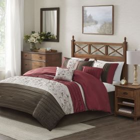 Embroidered 7 Piece Comforter Set Red Queen