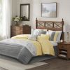 Embroidered 7 Piece Comforter Set Yellow Queen