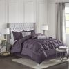 7 Piece Tufted Comforter Set Plum Full
