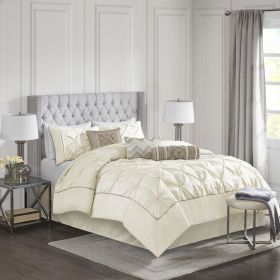 7 Piece Tufted Comforter Set Ivory Full