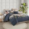 8 Piece Cotton Comforter Set Navy Cal King
