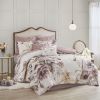 8 Piece Cotton Printed Comforter Set Blush Cal King