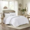 5 Piece Ruffled Comforter Set White Cal King
