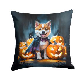 Akita Puppy Halloween Throw Pillow Machine Washable, Indoor Outdoor Decorative Pillow for Couch, Bed or Patio, 14Hx14W