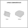 3 Piece Cotton Jacquard Comforter Set Gray Full/Queen
