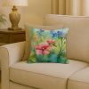 Alaska Forget-me-nots in Watercolor Throw Pillow Machine Washable, Indoor Outdoor Decorative Pillow for Couch, Bed or Patio, 18Hx18W