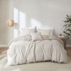 5 Piece Organic Cotton Oversized Comforter Cover Set w/removable insert Natural Full/Queen