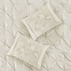 7 Piece Tufted Comforter Set Ivory Queen