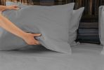 Luxuriously Soft 100% Viscose Derived from Bamboo 4-Piece sheet Set , Oeko-TEX Certified, California King - Silver Gray