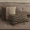 7 Piece Faux Suede Comforter Set Brown King