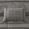 7 Piece Jacquard Comforter Set Grey Cal King