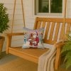 Redbone Coonhound with Santa Claus Throw Pillow Decorative Indoor Outdoor Accent Cushion for Couch, Bed or Patio, 14Hx14W