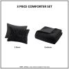 Full/Queen Ruched Fur Down Alternative Comforter Set