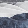Stripe Comforter Set with Bed Sheets Blue/Grey Full