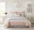 9 Piece Cotton Percale Comforter Set Blush Cal King