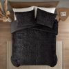 Full/Queen Ruched Fur Down Alternative Comforter Set