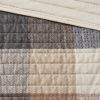 6 Piece Printed Herringbone Quilt Set with Throw Pillows Neutral King/Cal King