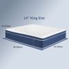 King Size Mattress in a Box 14 Inch Memory Foam Hybrid Mattress with Pocketed Springs Medium Firm Support Motion Isolation Edge Support 60 Night Trial