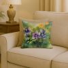 Colorado Rocky Mountain Columbine in Watercolor Throw Pillow Machine Washable, Indoor Outdoor Decorative Pillow for Couch, Bed or Patio, 18Hx18W