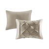 7 Piece Tufted Comforter Set Taupe Cal King