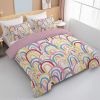 Rainbow Duvet Cover Set Twin Size, Colorful Rainbow Bedding Comforter Cover Set (3 Pieces, 1 Duvet Cover 86\"x68\"" and 2 Pillow Shams 20\""x26\"")"