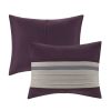 7 PC Pieced Faux Suede Comforter Set Purple Full