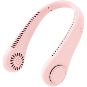 Portable Neck Fan - Rechargeable Personal Fan With Neck Support, 5-Speed Quiet Lightweight Long Lasting Neck Fan, Battery Operated Full Surround (Option: 600mahpink)