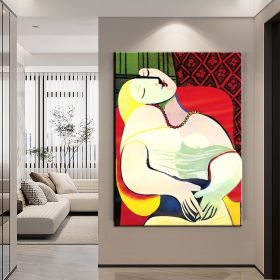 Hand Painted Oil Painting Pablo Picasso After the Original Painting Small the Dream Living Room Hallway Bedroom Luxurious Decorative Painting (style: 1, size: 60x90cm)