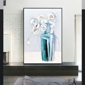 Hand Painted Oil Painting Minimalism Abstract Floral Oil On Canvas Large Original Floral Scenery Acrylic Modern Painting Wall Art Living Room Decor (style: 1, size: 100x150cm)