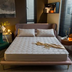 Grey Quilted Fitted Sheet, Fits Mattress Up to 15" Deep, 2/3-Piece Set (Color: Grey, size: TWIN)