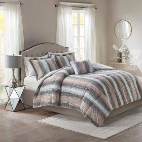 Full/Queen 4PC Faux Fur Comforter Set (Color: as Pic)