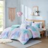 King/Cal King Watercolor Tie Dye Printed Comforter Set with Throw Pillow