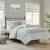 King/Cal King 5 Piece Seersucker Comforter Set with Throw Pillows
