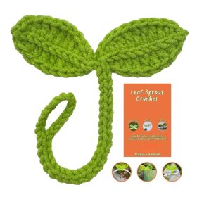 Cute Knitted Crochet Leaf Sprout,Lucky Handmade Multi-Functional Crochet Accessories, Ideal Bookmark For Bookworms, Funny Unique Headphone Cable (Option: Green)