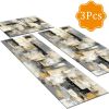 Three-piece kitchen rug set, non-slip and washable, abstract pattern kitchen hallway rug, soft and comfortable, suitable for sinks, floors, entrances