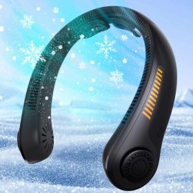 Portable Neck Fan - Rechargeable Personal Fan With Neck Support, 5-Speed Quiet Lightweight Long Lasting Neck Fan, Battery Operated Full Surround (Option: 600mahblack)