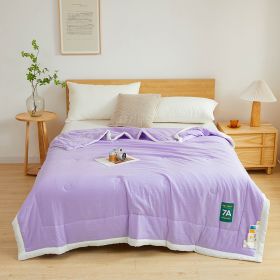 Antibacterial Raw Cotton Washable Summer Cool Quilt (Option: Taro Purple-150x200cm)